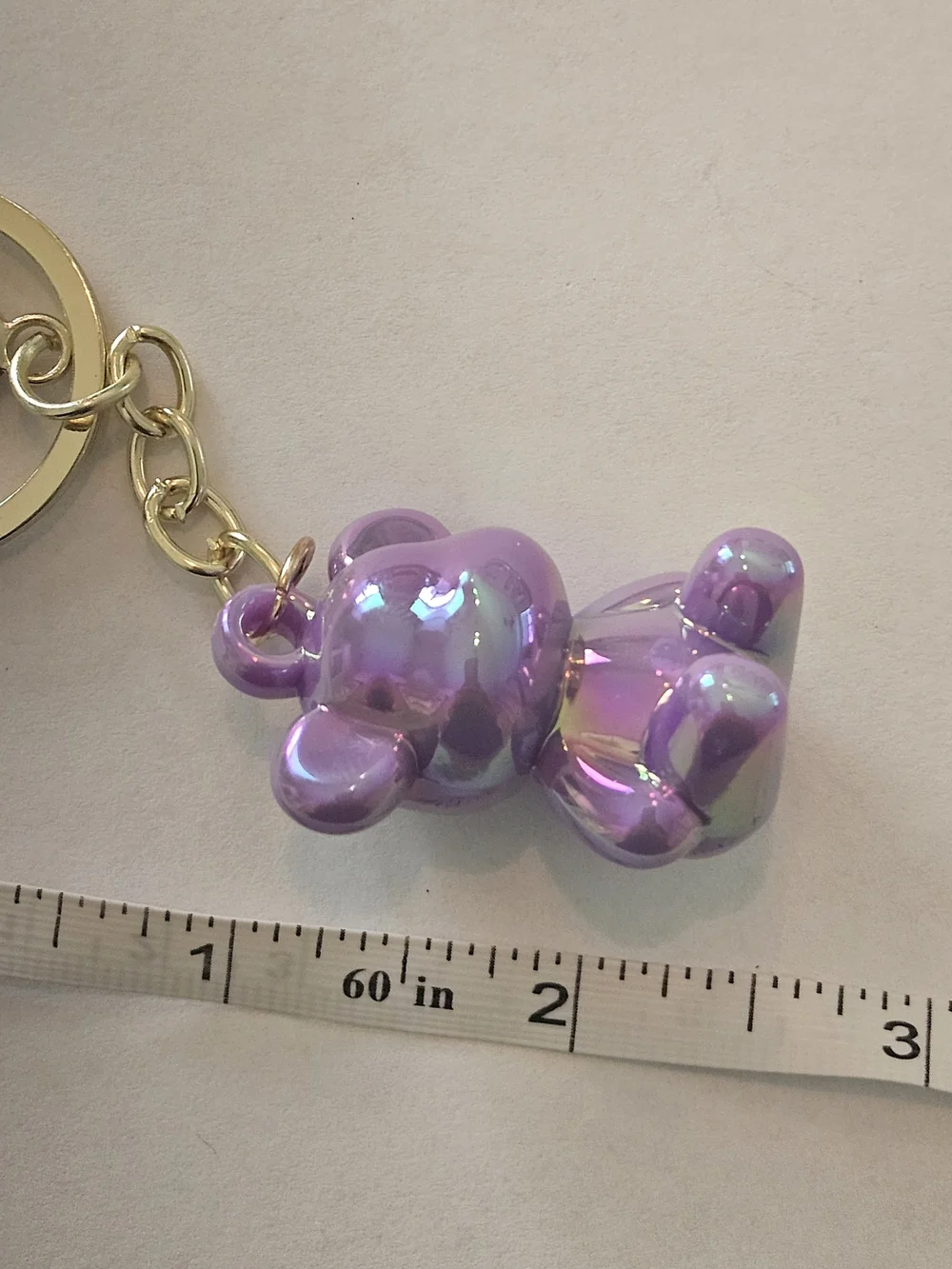 NWT Iridescent Purple Bear Keychain